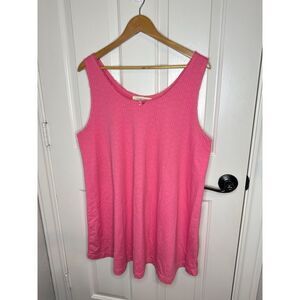 VTG Victoria’s Secret Country Hot Pink Heart Stitched Sleeveless Pajama Dress L